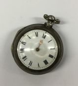 A gent's silver Verge pocket watch decorated with