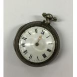 A gent's silver Verge pocket watch decorated with