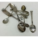 A quantity of silver cutlery. Various dates and ma
