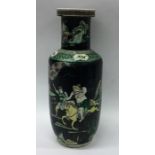 An early Famille Noire vase of typical form decora