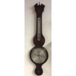 A mahogany barometer with swan neck and silvered d