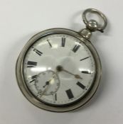A gent's Verge pocket watch in silver case. By Wil