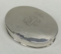 RICHARD RICHARDSON: An oval 18th Century Chester Georgian silver box wi