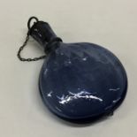 An Antique blue glass scent bottle of tapering for