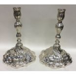 AUGSBURG: A pair of Antique German cast silver can