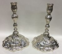 AUGSBURG: A pair of Antique German cast silver can