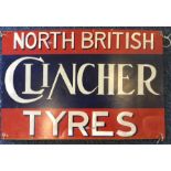 A rectangular "North British Clincher Tyres" metal