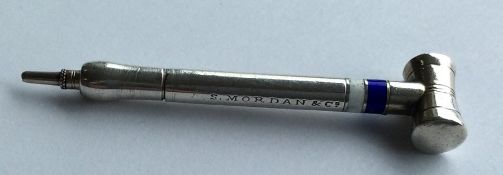 A rare silver and enamelled extending pencil by Sa