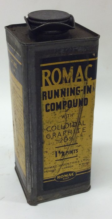 A 1 1/2 pint can of "Romac Running-In Compound wit
