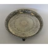 A massive circular Portuguese silver salver with p