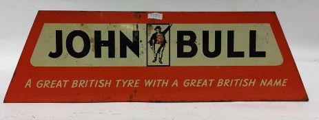 A trapezium shaped "John Bull" tyre metal sign mou