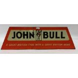 A trapezium shaped "John Bull" tyre metal sign mou