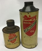 A cylindrical "Royal Snowdrift Oil" can together w