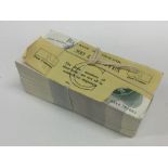 A bundle of 500 Bank of England £1 notes in numeri