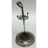 A novelty silver stick pin holder in the form of a