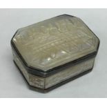 An Antique Continental silver and MOP box depictin