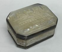 An Antique Continental silver and MOP box depictin