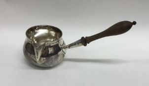 A Georgian miniature silver brandy pan on flat bas