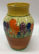 A large decorative Clarice Cliff vase of typical f