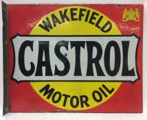 A rectangular "Wakefield Castrol Motor Oil" double