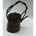 An unusual Oriental teapot with textured body. Est