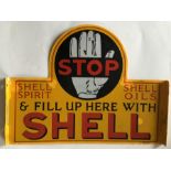 A "Stop & Fill Up Here With Shell" double-sided me