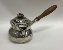 DUBLIN: A rare Irish hinged top silver brandy pan w