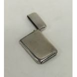 A small slim plain silver vesta case with hinged t