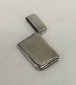 A small slim plain silver vesta case with hinged t