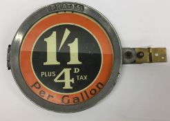 A small circular "Pratt's 1'1 Plus 4D tax Per Gall