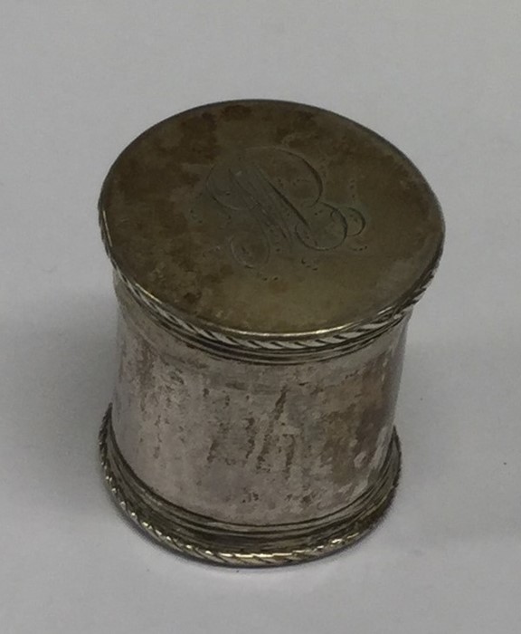 A Georgian circular silver counter box with lift-o