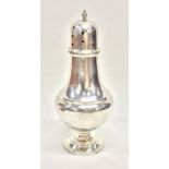 A baluster shaped silver sugar caster. Birmingham.