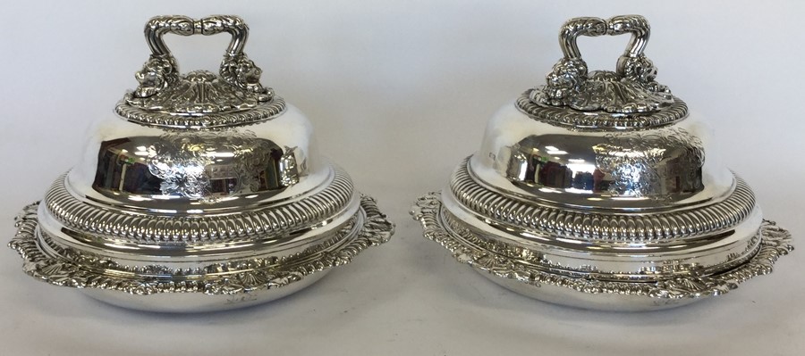 A pair of good quality domed entrée dishes, the ha - Image 2 of 3