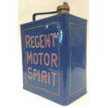 A "Regent Motor Spirit" fuel can. (1).