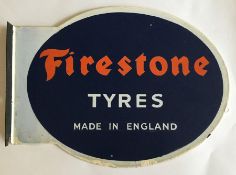 An oval "Firestone Tyres Made In England" double-s