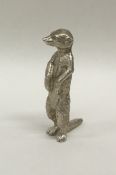 A novelty silver miniature meerkat in standing pos