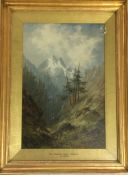 S J BARNES: "The Romsdal Horn, Norway". A framed a