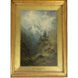 S J BARNES: "The Romsdal Horn, Norway". A framed a