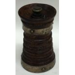 A good oak and silver mounted pepper grinder. Birm