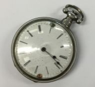A gent's silver open face pocket watch, the moveme