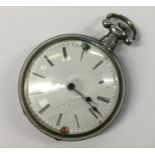 A gent's silver open face pocket watch, the moveme