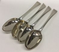 A group of four heavy OE pattern silver tablespoon