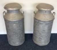 A pair of good aluminium milk churns. Est. £30 - £
