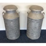 A pair of good aluminium milk churns. Est. £30 - £