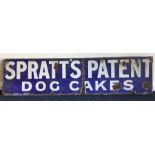 A rectangular "Spratt's Patent Dog Cakes" metal an