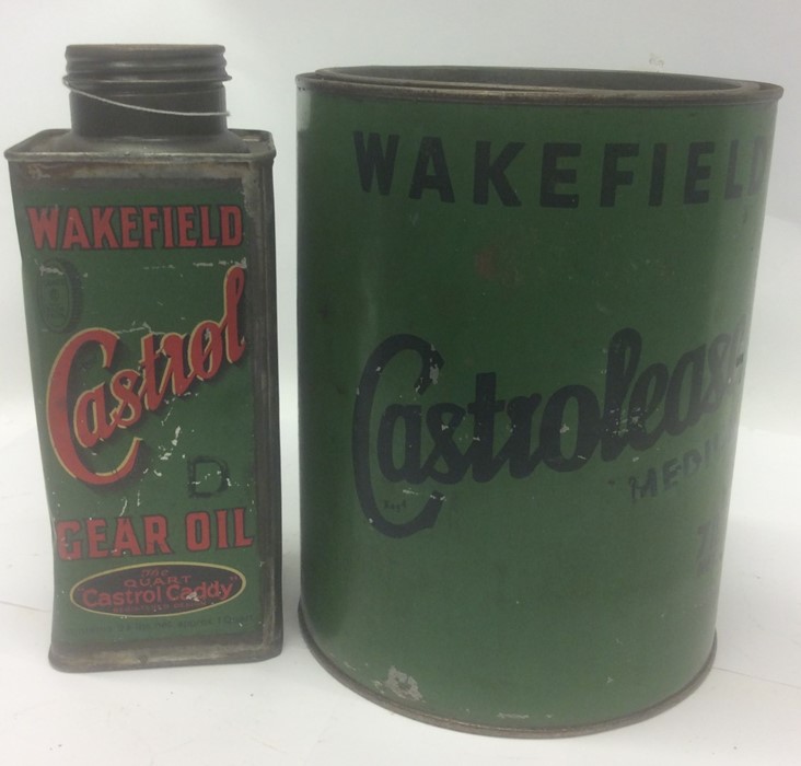 A large cylindrical "Wakefield Castrolease Medium"
