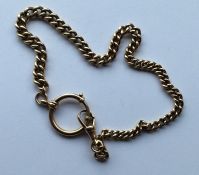 A 15 carat gold curb link chain with ring clasp. A