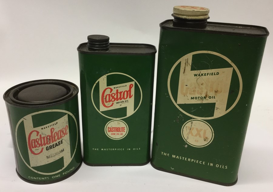 Two "Castrol" oil cans together with a "Castrol" greas - Image 2 of 2