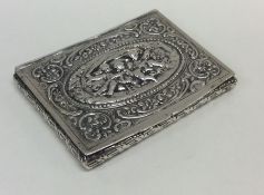 An unusual Continental silver embossed hinged top