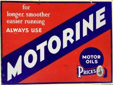 A large rectangular "Price's Motorine Motor Oils"